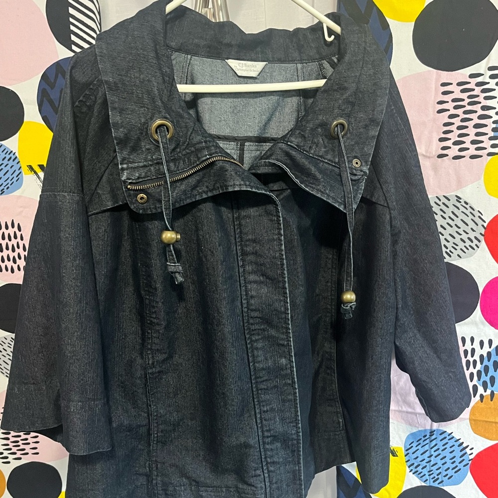 CJ Banks Black Jean Swing Jacket